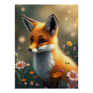 Póster Adorable Fox Art