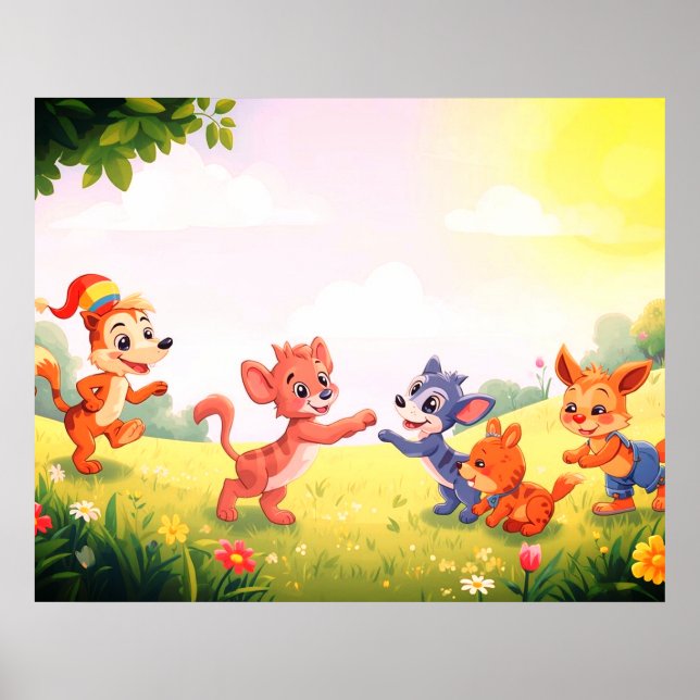Póster Adorable Furry Animals for Your Little Ones Wall  (Frente)