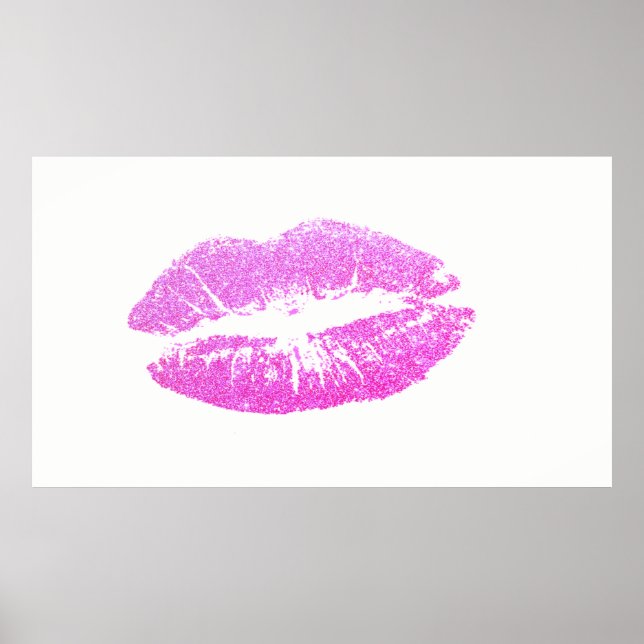 Póster Adorable Glittery Lips,Kiss (Frente)