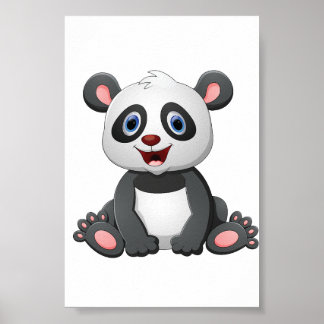 Póster Adorable Ilustracion Panda | Poster imprimible