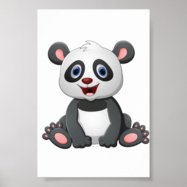 Póster Adorable Ilustracion Panda | Poster imprimible (Frente)