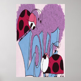 Póster Adorable Ladybug Love Personalizado