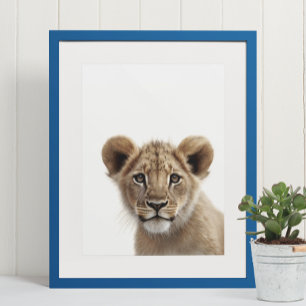 Póster Adorable Lion Cub Baby Nursery Jungle Safari