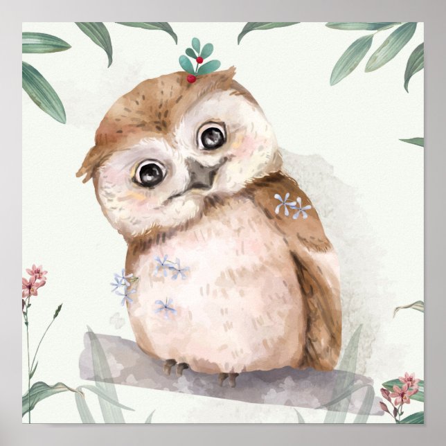 Póster Adorable Owl Illustration (Frente)