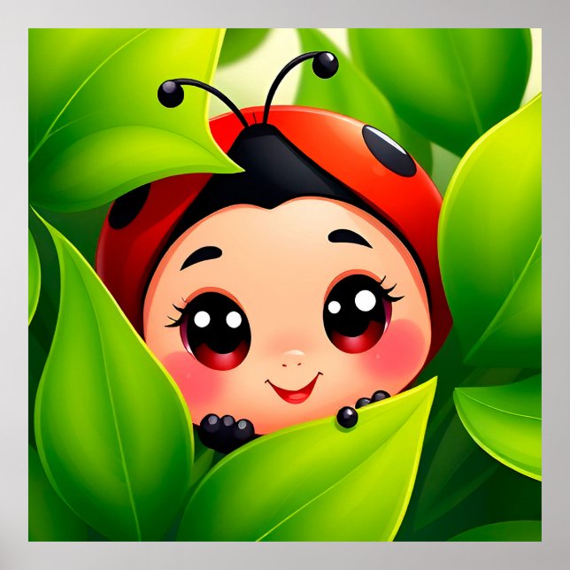 Póster Adorable Personalizado Ladybug (Frente)