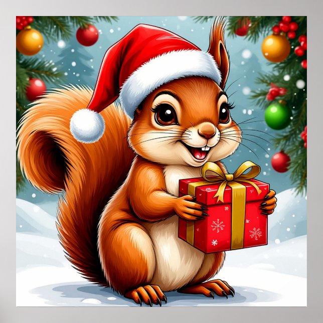 Póster Adorable Personalizado Squirrel (Frente)