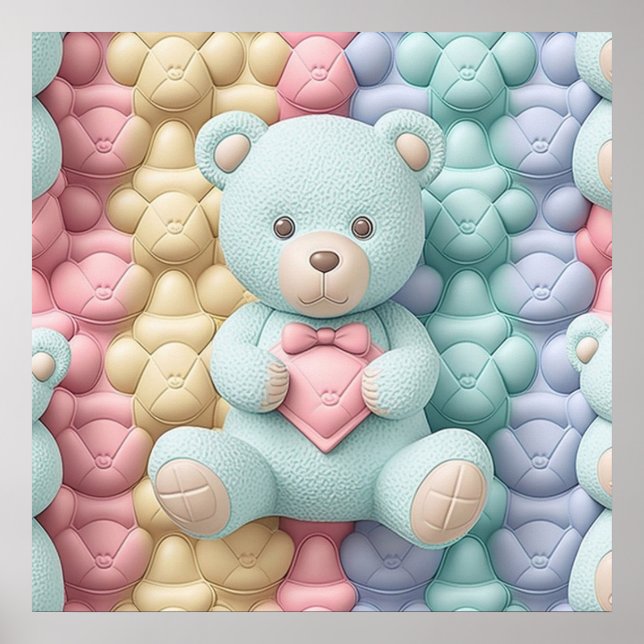 Póster Adorable Poster de Oso de Teddy para niños Decorac (Frente)
