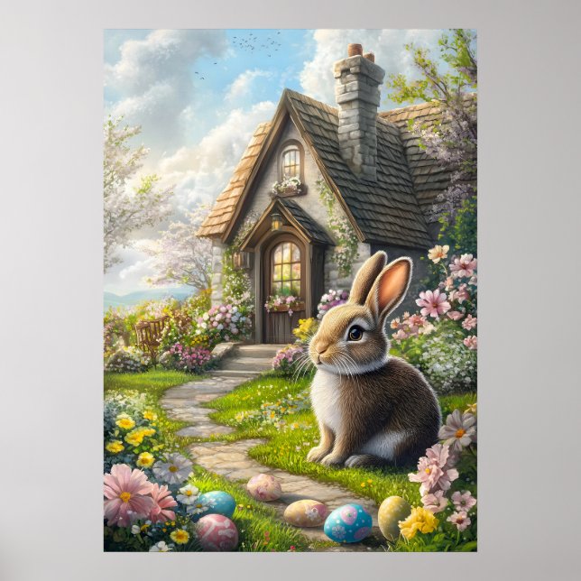Póster Adorable Poster de pintura de Pascua (Frente)