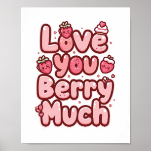 Póster Adorable Rosa "Te Amo" para Amantes de la Comida