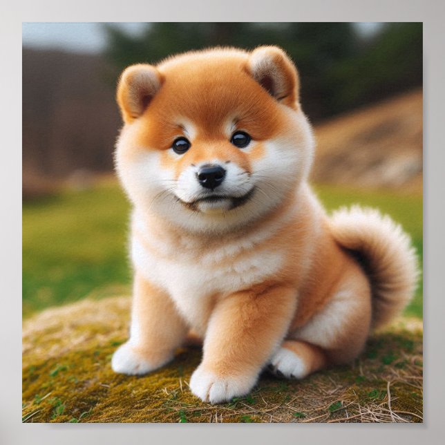 Póster adorable Shiba Inu (Frente)