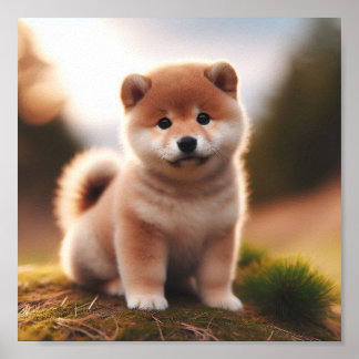Póster adorable Shiba Inu