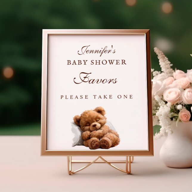 Póster Adorable Sleeping Teddy Bear Baby Shower Favores S (Subido por el creador)