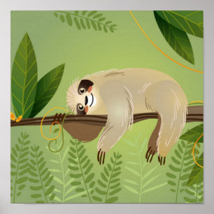 Póster Adorable Sloth Poster