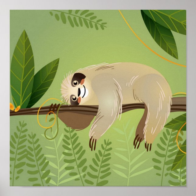 Póster Adorable Sloth Poster (Frente)