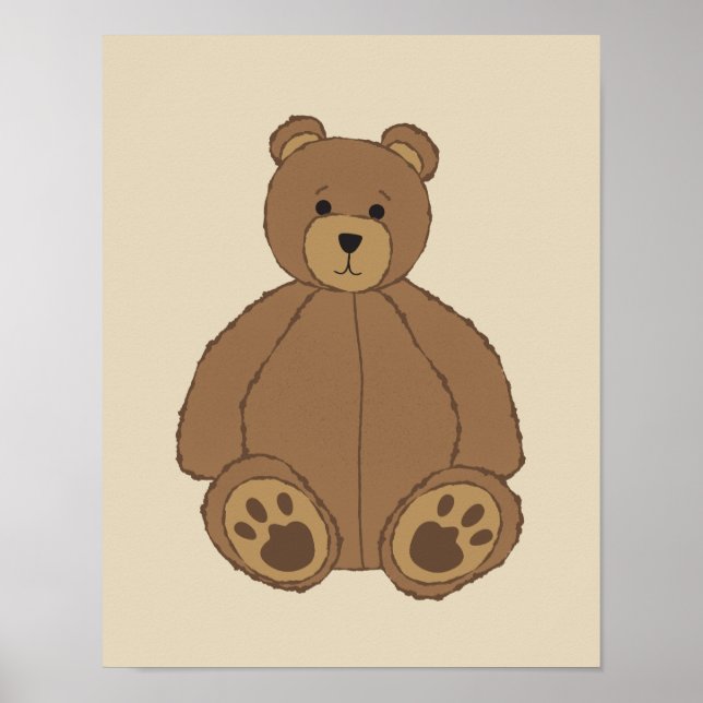 Póster Adorable Teddy Bear Print (Frente)