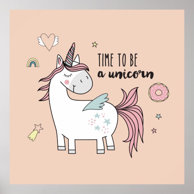 Póster Adorable Unicorn Poster (Frente)