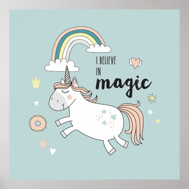Póster Adorable Unicorn Poster (Frente)