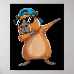 Póster Adorables chicos capibara haciendo dabbing hombres