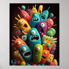 Póster Adorables monstruos de la golosina