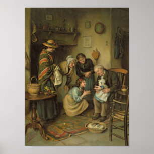 Póster Adoración de la familia, de las peras Annual, 1911