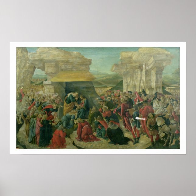 Póster Adoración de la Magi, c.1480 (temperatura sobre el (Frente)