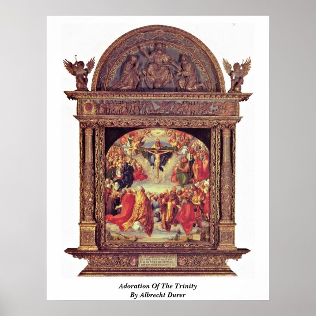 Póster Adoración De La Trinidad Por Albrecht Durer (Frente)