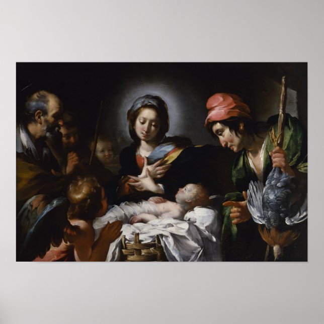 Póster Adoración de los Pastores, alrededor de 1615 (Frente)