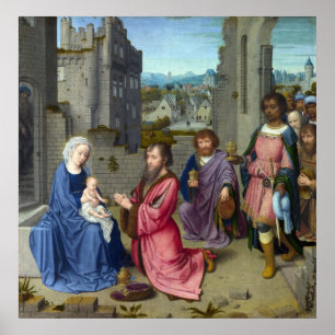 Póster Adoración de los Reyes - Gerard David - c1475