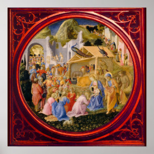 Póster ADORACIÓN DE MAGI Fra Angelico, Navidades