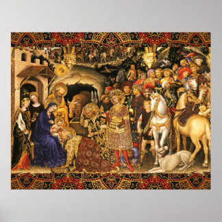 Póster ADORACIÓN DE MAGI Gentile Da Fabriano, Navidades