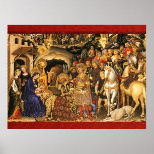 Póster ADORACIÓN DE MAGI Gentile Da Fabriano, Navidades