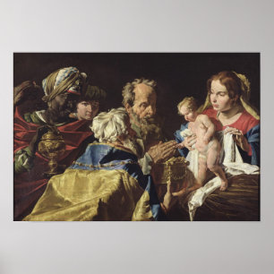 Póster Adoración de unos de los reyes magos