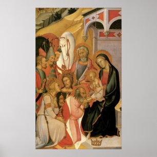 Póster Adoración de unos de los reyes magos, Bartolo Di