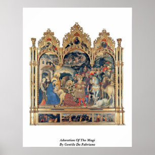 Póster Adoración de unos de los reyes magos de Gentile d