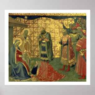 Póster Adoración de unos de los reyes magos, detalle de