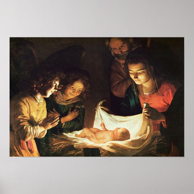 Póster Adoración del bebé, c.1620 (Frente)