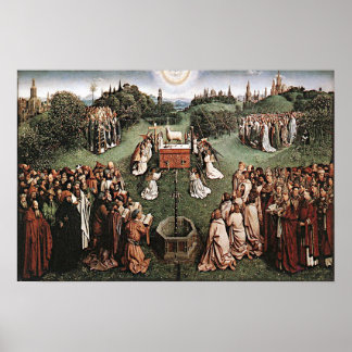 Póster Adoración del Cordero Jan van Eyck 1429