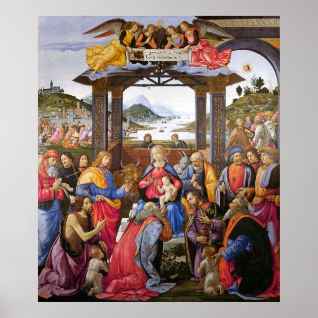 Póster Adoración del Magi - Domenico Ghirlandaio (Frente)