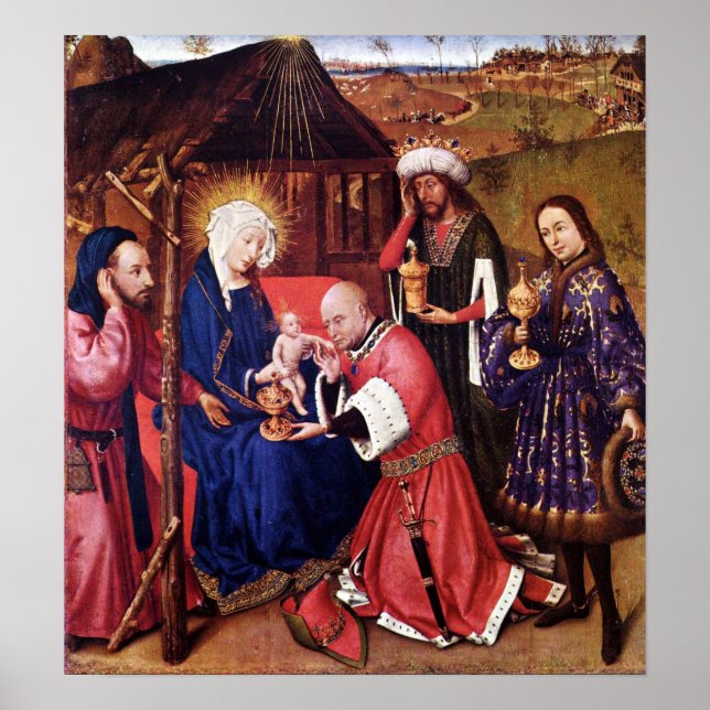 Póster Adoración del Magi - Jacques Daret - c1435 (Frente)