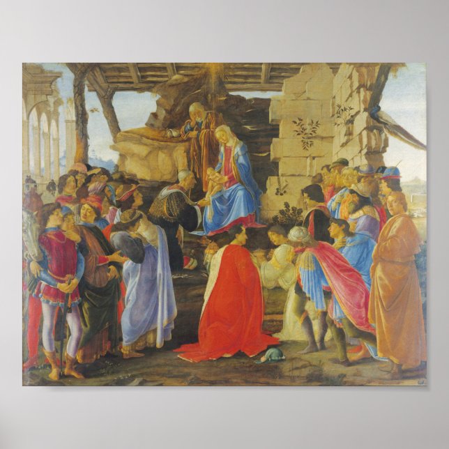 Póster Adoración del Magi por Sandro Botticelli 1475 (Frente)