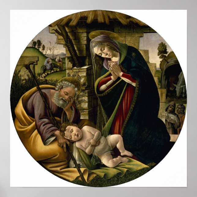Póster Adoración del Niño Jesús por Botticelli (Frente)