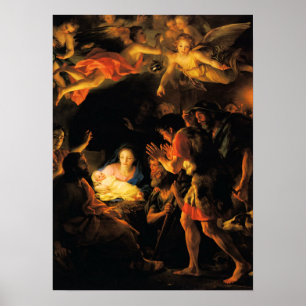 Póster Adoración del Poster de Natividad de Pastores
