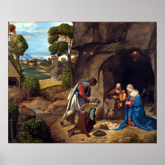 Póster Adoración Giorgione de los Pastores (Frente)