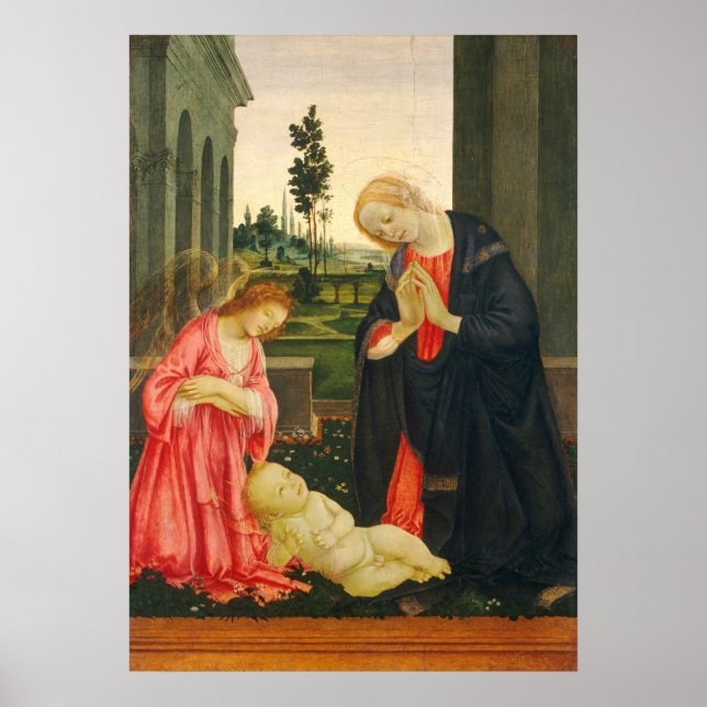 Póster Adoración, niño - Filippino Lippi Bella Artes Post (Frente)