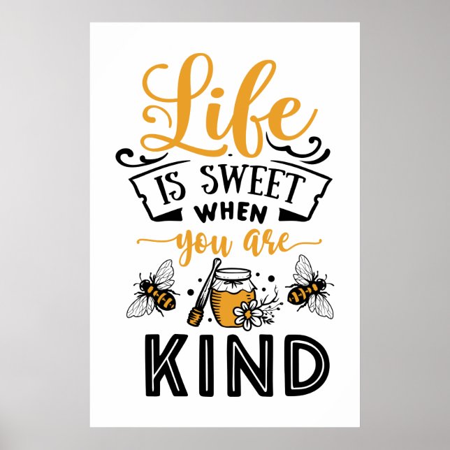 Póster adoradores adorables de abejas dulces (Frente)