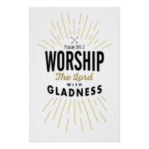 Adorar al Señor con Gladness Imprimir arte