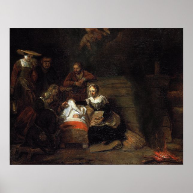 Póster Adoration by the Shepherds by Samuel Hoogstraten (Frente)