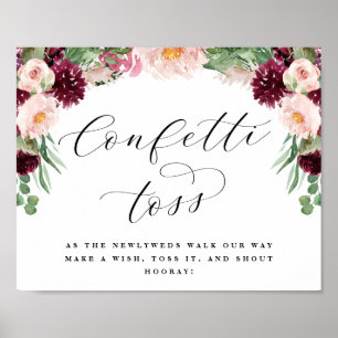 Póster Adore Confetti Toss Despide Rótulo Boda recién cas