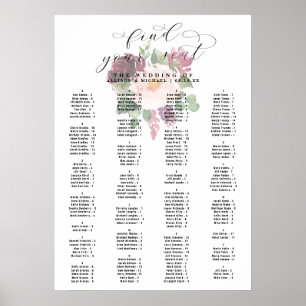 Póster Adore Floral Alphabetical Boda