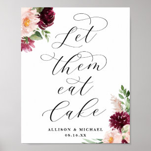 Póster Adore Floral Déjenlos Comer Pastel Boda Rótulo